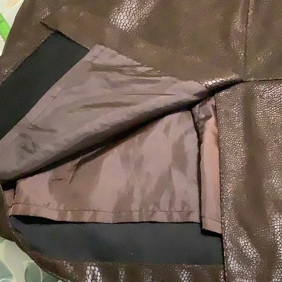 RUBY RD. Dark brown faux leather straight skirt, size 14 - Picture 6 of 6
